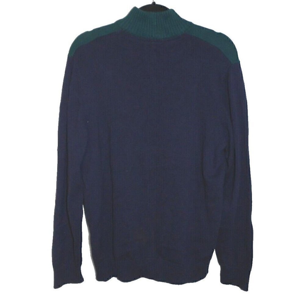IZOD blue and green knit pullover sweater 100% cotton men's size XL